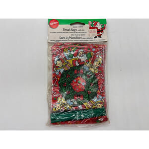 1995 Vintage Wilton Holiday Cheer 40 Count Treat Bags  6” x 4” Santa & Elves